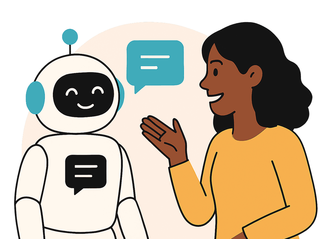 AI and human interaction illustration